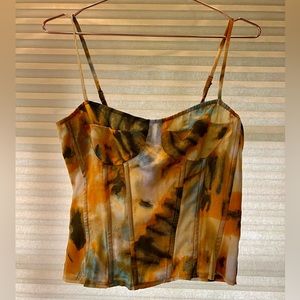 Pretty little thing orange tie dye corset